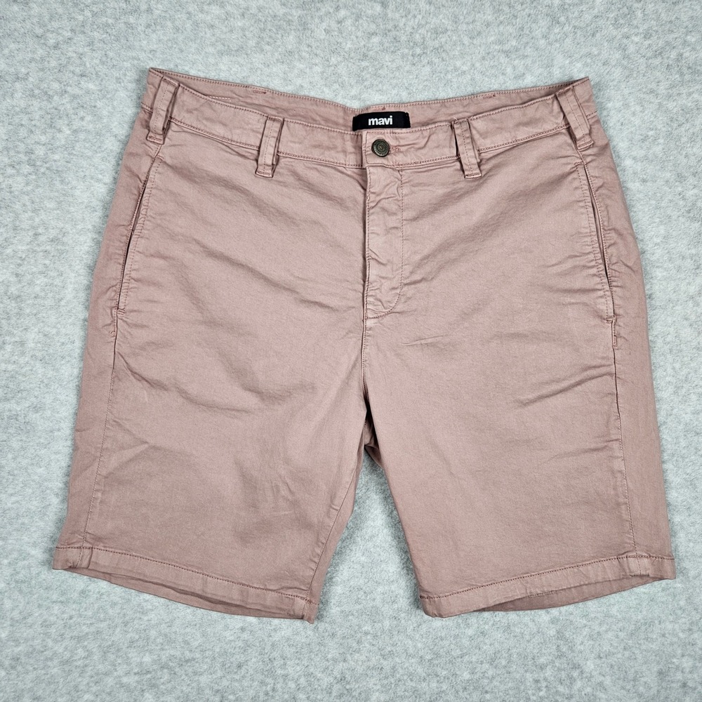 Mavi (Men's 36) Pink Twill Chino Shorts Dusty Rose Mauve Casual Preppy 9' Inseam